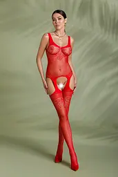 Экологичный бодистокинг Passion Eco BS008, S-L (красный)