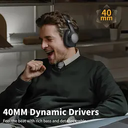 Навушники з активним шумозаглушенням і мікрофоном-100H Playtime, Bluetooth-навушники з глибоким стереозвуком, складані комфортні - мініатюра 2