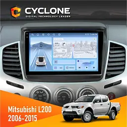 Штатна магнітола Mitsubishi L200 2006-2015 Cyclone C9-012 4x64, DSP, 4G Cyclone (НФ-00007960)
