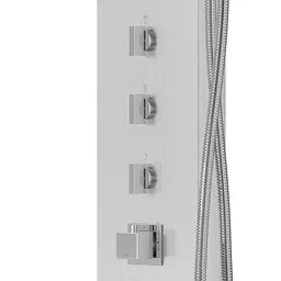 Душова панель Corsan Neo inox LED з термостатом S060TSLLED, Нержавіюча сталь - мініатюра 3