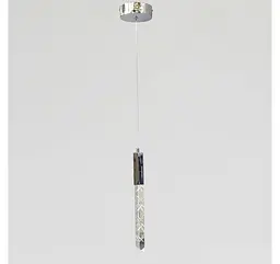 Хромований одиночний LED світильник з прозорим гранованим підвісом Artlight 2350/1CH