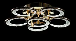 Люстра стельова LED Splendid Ray LT98120/5+1, 144W, золото, білий, сучасний стиль з пультом, димер - мініатюра 3