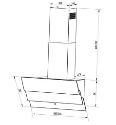 Витяжка INTERLINE FLY BL A/60/GL/T - мініатюра 5