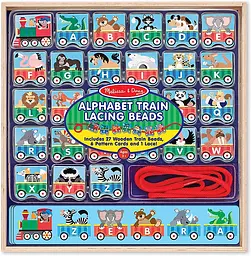 Дерев'яна шнурівка-паровозик Melissa&Doug Алфавіт (MD9497) - мініатюра 3