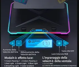 Охолоджувальна підставка для ноутбука 15-17.3 дюймів Ice Coorel K15 RGB - мініатюра 3