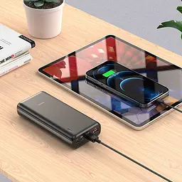 Зовнішній акумулятор Hoco J80A 20000 mAh 22.5 W 5 A 2 USB Type-C QC PD білий - мініатюра 3