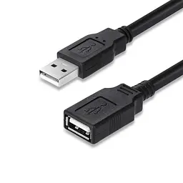 Кабель USB 2.0 AM - USB AF, 1.8 м, чорний, ColorWay (CW-CBUF076-BK)