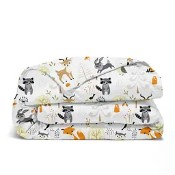 Дитяча постільна білизна в ліжечко ANIMALS CS19, бежевий (AnimalsAutumnForest_DropBeige110x160_140) - мініатюра 4