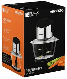 Багатофункціональний міні-блендер подрібнювач Ardesto CHK-4001BR 400Вт чаша 1л Сірий - мініатюра 3