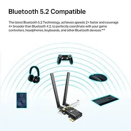 TP-Link Адаптер WiFi Archer TX20E AX1800, PCI-Express x1, BT5.2 - мініатюра 5