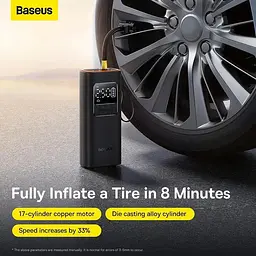 Автомобільний компресор Baseus SuperMini Pro портативний акумуляторний насос до 3 bar 4000 mAh 50W - мініатюра 4