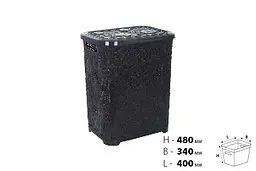 Кошик для білизни Violet House 0418 Ажур Coffee, 45 л, коричневий (0418 Ажур COF с/к 45 л) - мініатюра 3