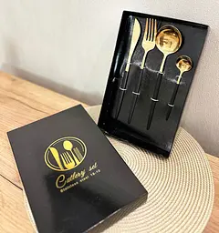 Набір столових приладів A-Plus Cutlery set Gold на 1 персону 4 предмети Золотий - мініатюра 7