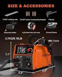 Апарат зварювальний Flujo 135A MIG/MMA/TIG 3-в-1, інверторний, IGBT, 110 В - мініатюра 5