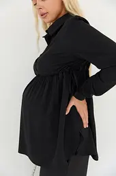Блузка для вагітних та годуючих з шнурівкою Venice Lullababe розмір 4XL (54) Чорний - мініатюра 6