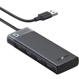 Хаб USB 3.0 -> 4хUSB-A 3.2 Gen1 10Gbps Black CM219 Ugreen - мініатюра 2