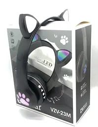 Бездротові дитячі Bluetooth навушники Cat Ear VZV-23M з котячими вушками Чорні - мініатюра 5