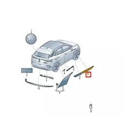 Емблема напис PRO S крила переднього правого Volkswagen ID.4 (після 2021р) OEM 11K853688MIE - мініатюра 3