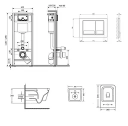 Набір Qtap Nest 4 в 1 підвісний унітаз Tern Ultra Quiet 525x345x360 + комплект інсталяції QT17332303AW47508 - мініатюра 12