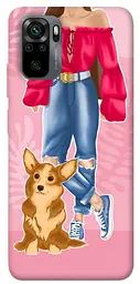 Чохол Demsky Girl and corgi для Xiaomi Redmi Note 10 / Note 10s