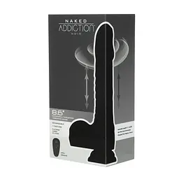 Вібратор Addiction Naked 8.6” Silicone Rotating Thrusting Vibrating Dildo з поштовхами та обертанням, 21.8 см чорний - мініатюра 9