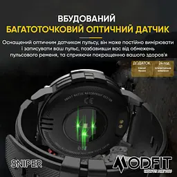 Чоловічий наручний годинник Sniper Black-Silver 36 мм. Modfit acs0029713 - мініатюра 8
