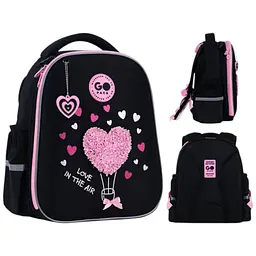 Рюкзак GoPack Education 165S Heart Чорно-рожевий (GO26-165S-2)