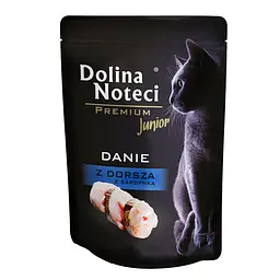 Корм для собак Dolina Noteci Premium Danie паучи для кошенят 85 г (треска і сардина)