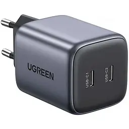 Зарядний пристрій 2xUSB 45W (2xUSB-C) Gan PD 25W+20W, CD294 Ugreen Сірий (90573) - мініатюра 5