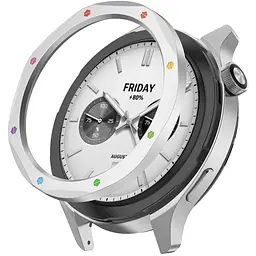 Безель металевий Sikai для смартгодинника Xiaomi Watch S3/S4 Silver-multicolor + захисне скло