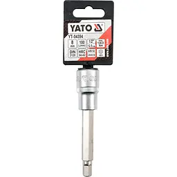 Головка торцева Yato квадрат 1/2" HEX M8 L= 100 мм подовжена (YT-04394) - мініатюра 3