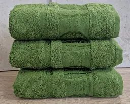 Набір турецьких бамбукових махрових рушників Zeron 3 штуки 50х90 Bamboo Moss