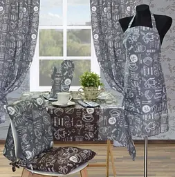 Комплект штор Прованс Breakfast grey, 170x136 см, сірий (11135) - мініатюра 3