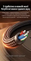 Аудиокабель AUX UGREEN AV112 длиной 2 м в оплётке со штекерами 3,5 мм прямой и угловой формы для соединения аудиовыхода источника с аудиовходом приёмника сине-чёрный (60181) - миниатюра 9