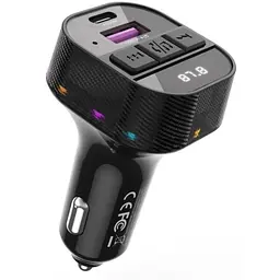 FM модулятор XO BCC17 Car Charger Smart Bluetooth Dual Port PD 30W Чорний (BCC17.black)