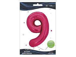 Кулька фольгована цифра PELICAN 40 (100 см) 1 9 фуксія