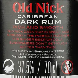 Ром Old Nick Caribbean Dark Rum 37.5% 0.7 л - мініатюра 5