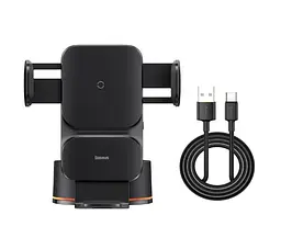 Автомобільний тримач холдер Baseus Wisdom Auto Alignment Car Mount Wireless Charge QI 15W CGZX000101 Black - мініатюра 7