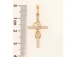 Кулон Xuping Позолота 18K «Хрест з кристалами» 283620 - мініатюра 2