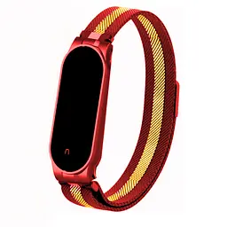 Ремінець Міланська Петля Mi Band 7 Red/Gold (26)