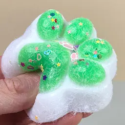 Сквіш антістрес UFT Squish Cat Paw Fluffy 5 Пухнаста лапка Green - мініатюра 5