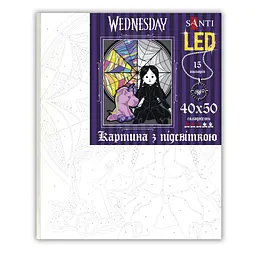 Картина за номерами Santi Wednesday Creepy Dolls LED підсвітка 40х50 см (955070) - мініатюра 2