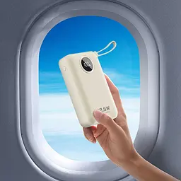 УМБ Dudao 20000mAh K14+ 22,5W PD,QC USB-A,USB-C In/Out,with built-in USB-C/Lightning cables White - мініатюра 7