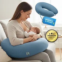 Подушка для вагітних та годування Sei Design трикотаж гіпоалергенна, наволочка з бавовни на блискавці м'ята 30 х 190 см (8000036178*004) - мініатюра 6