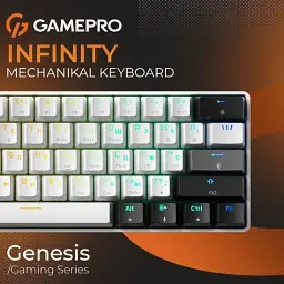 Клавіатура USB GamePro Genesis Infinity MK130BW Outemu Swithes White (MK130BW) UA - мініатюра 5