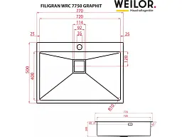Кухонна мийка Weilor Filigran WRC 7750 Graphite - мініатюра 4