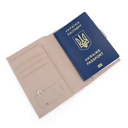 Обкладинка на паспорт 3459 шкіряна з кишенею для грошей рожева - мініатюра 6