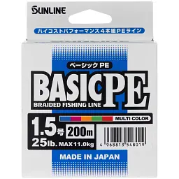 Шнур Sunline Basic PE 200 м (Multi Color) 1.5/0.209 мм 25 lb/11 кг - мініатюра 2