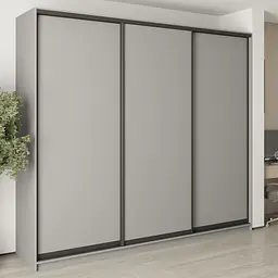 Шафа-купе тридверна MebelStar Комбо BG 3ДСП 270x45x240 см Сіра мишка (MBS-9557)