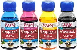 Комплект чорнил WWM для Canon G1400/G2400/G3400 4х100г BP/C/M/Y Пігментне/Водорозчинне (C49SET4-2)